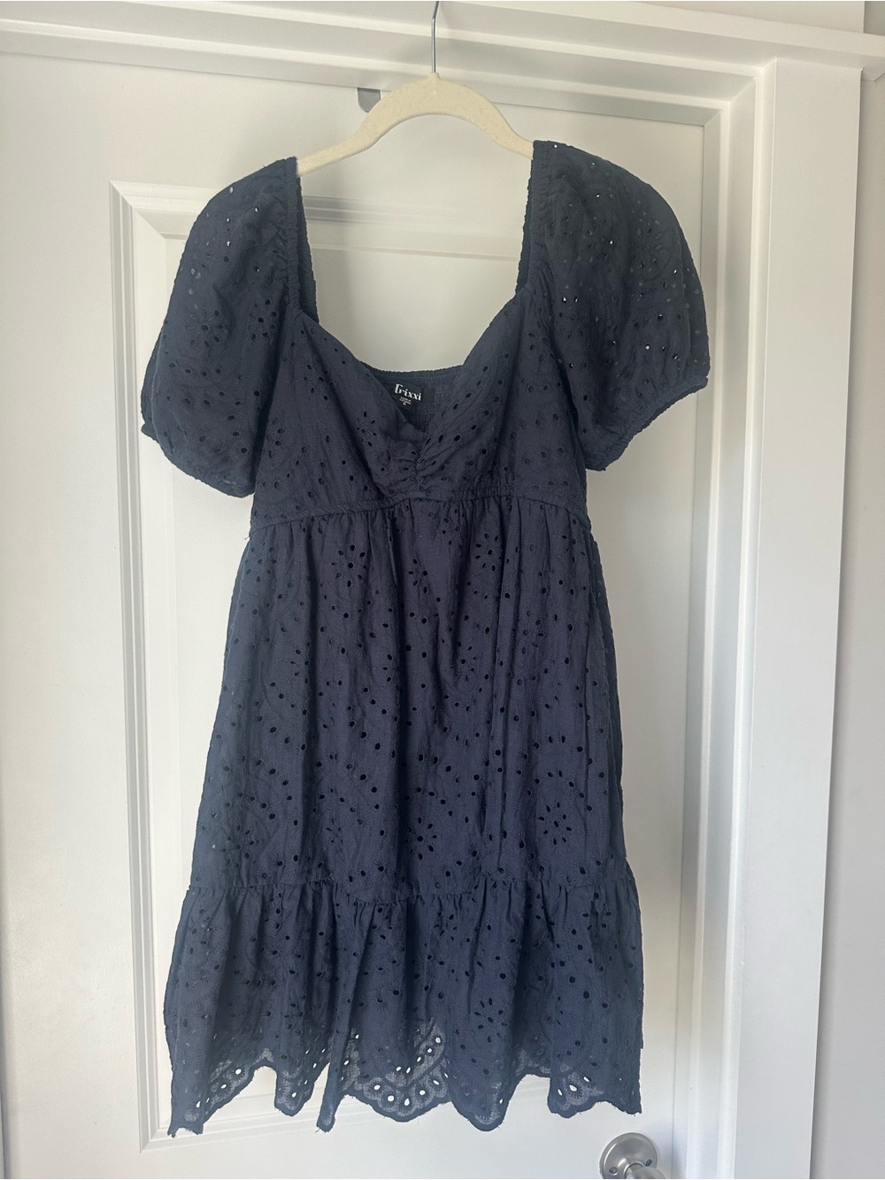 Trixxi Navy Eyelet Dress 100% cotton Women’s